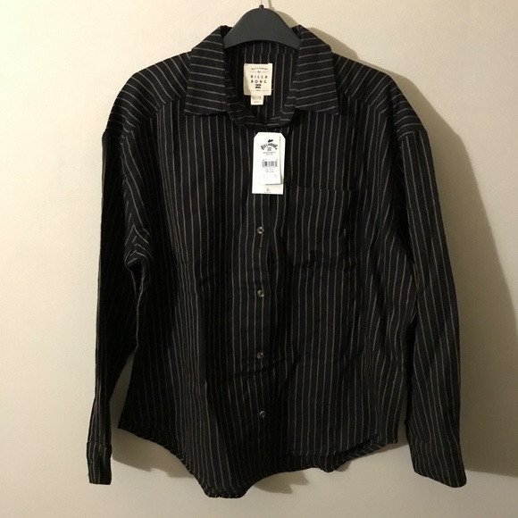 NWT Billabong Right On Striped Button Up Shirt - Picture 4 of 5